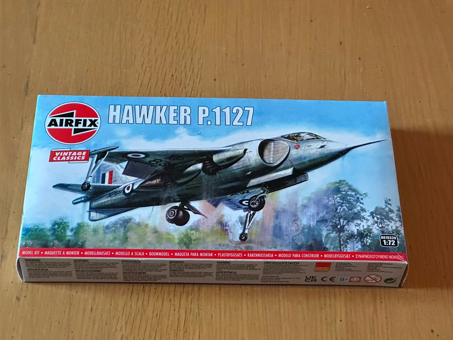 Airfix 1:72 Hawker P1127 - Box opened. Packaging factory sealed.