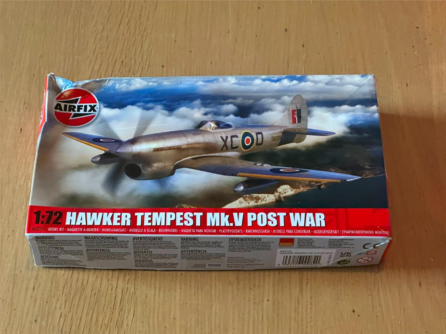 Airfix 1/72 Hawker Tempest Mk V. Post War. Box opened. Packaging sealed.