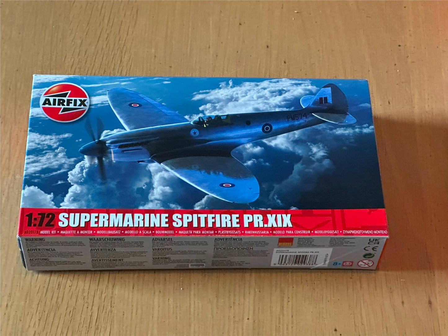 Airfix 1/72 Supermarine Spitfire PR XIX. Box and packaging opened, but complete.