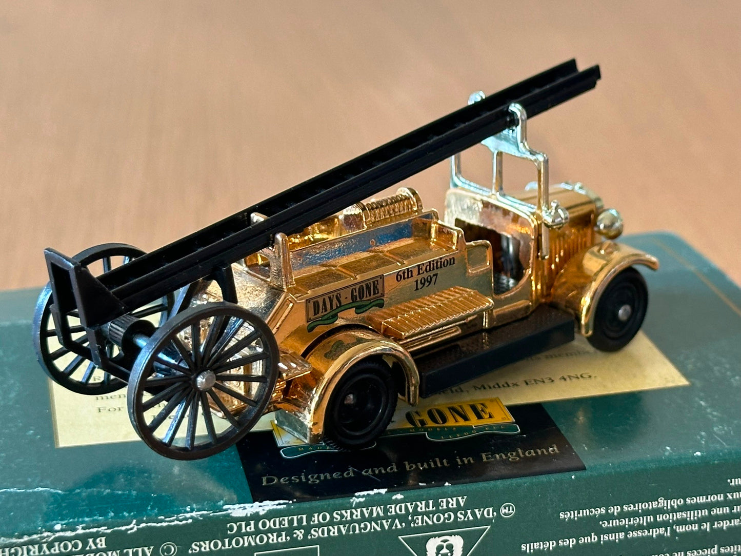 Days Gone Diecast 1934 Dennis Fire Engine - Rare Special Edition. Gold. Boxed.