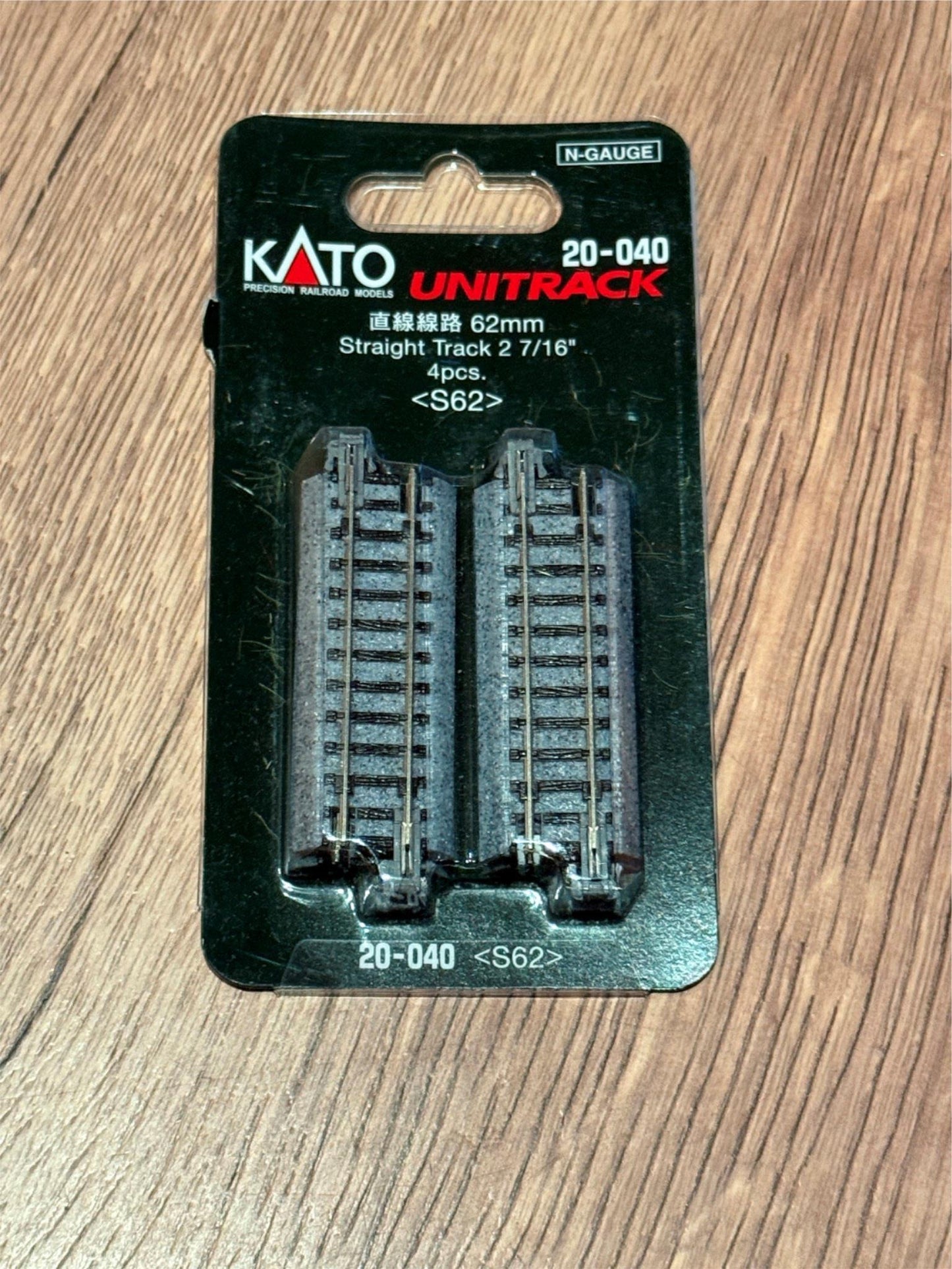 Kato Unitrack 20-040 Straight Track 2 62mm - N Gauge