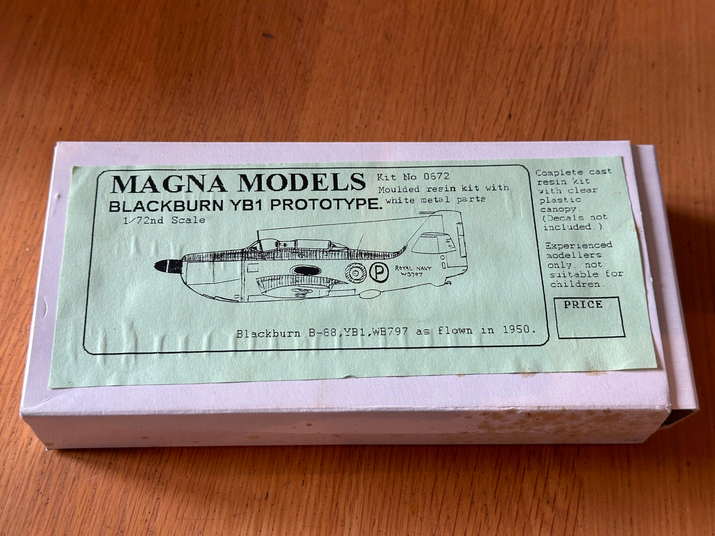 Magna Models 1:72 Plastic Model Kit - Blackburn YB1 Prototype - Kit 0672