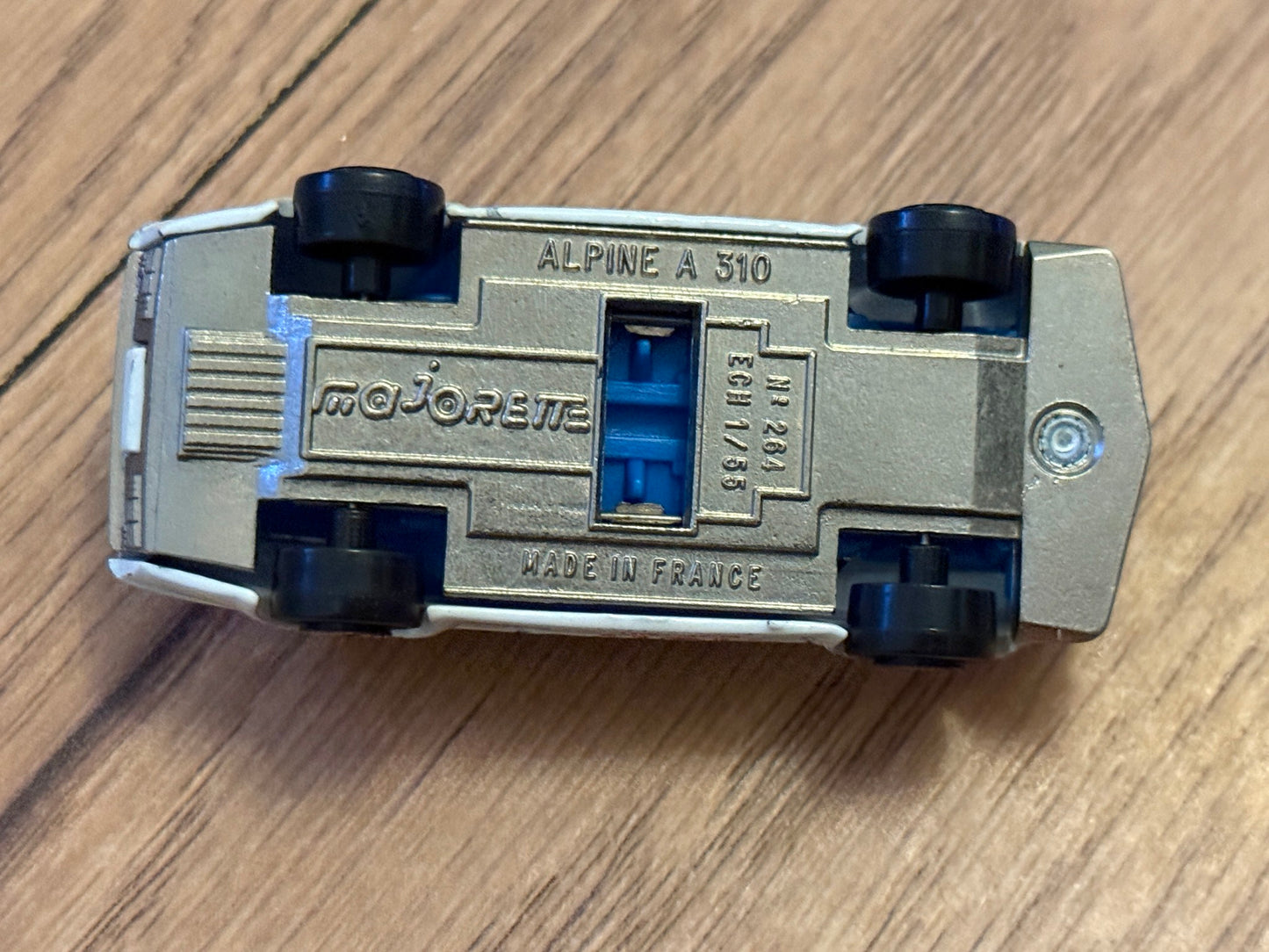 Diecast Majorette No. 219 Alpine A310 - Playworn (Missing SOS Stickers)