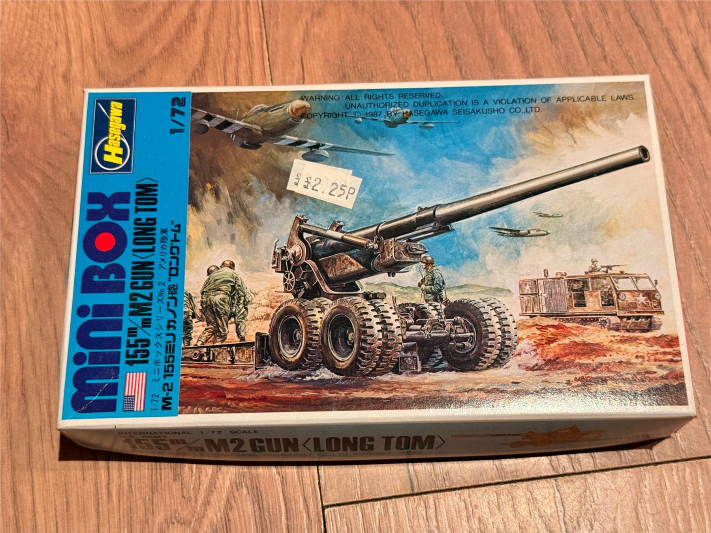 New Hasegawa 55mm M2 Gun - 1:72 Plastic Model Kit (never opened)