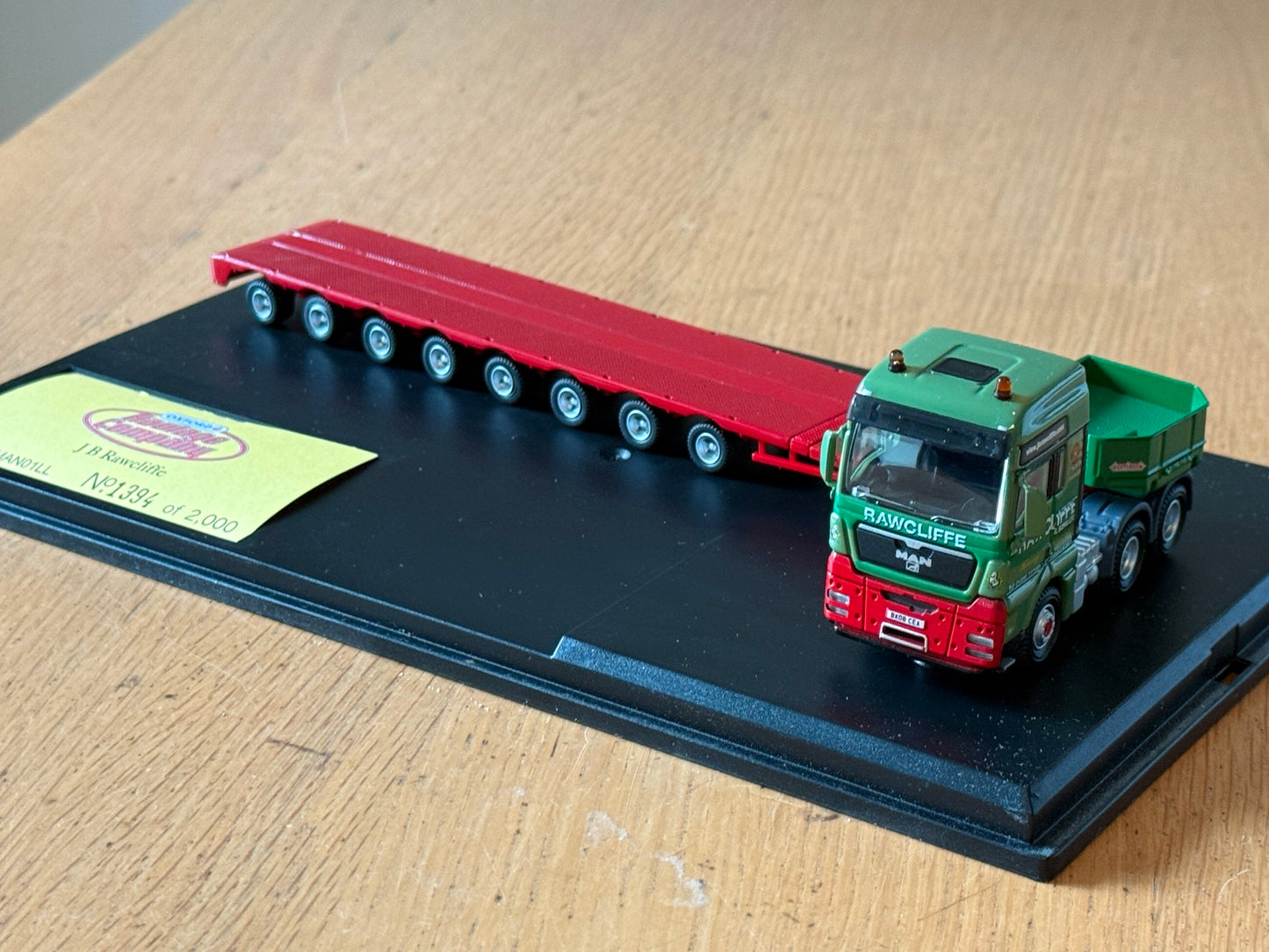 Oxford Diecast Haulage MAN01LL - MAN TGA Low Loader - JB Rawcliffe 1:76
