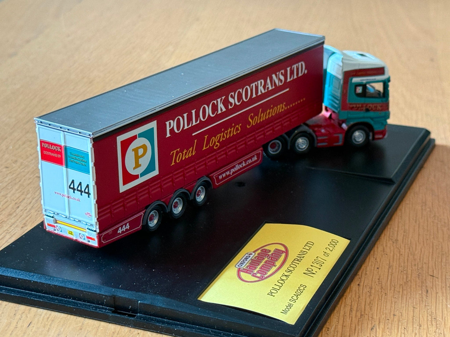 Oxford Diecast Haulage SCA02CS - Scania Articulated Curtainsider - Pollock 1:76