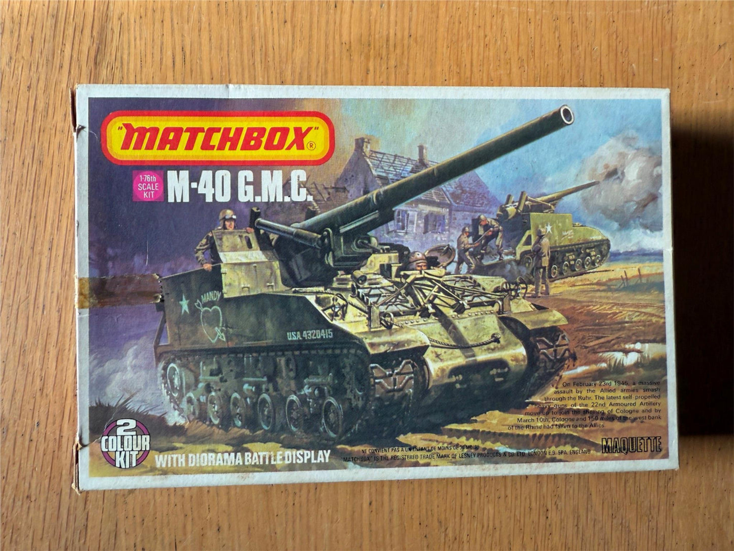 New Matchbox M-40 G.M.C. Tank - 1:76 Plastic Model Kit (never opened)