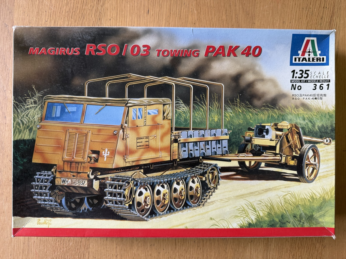 Italeri 1:35 Scale Plastic Model Kit 361 - Magirus RSO/03 Towing PAK 40