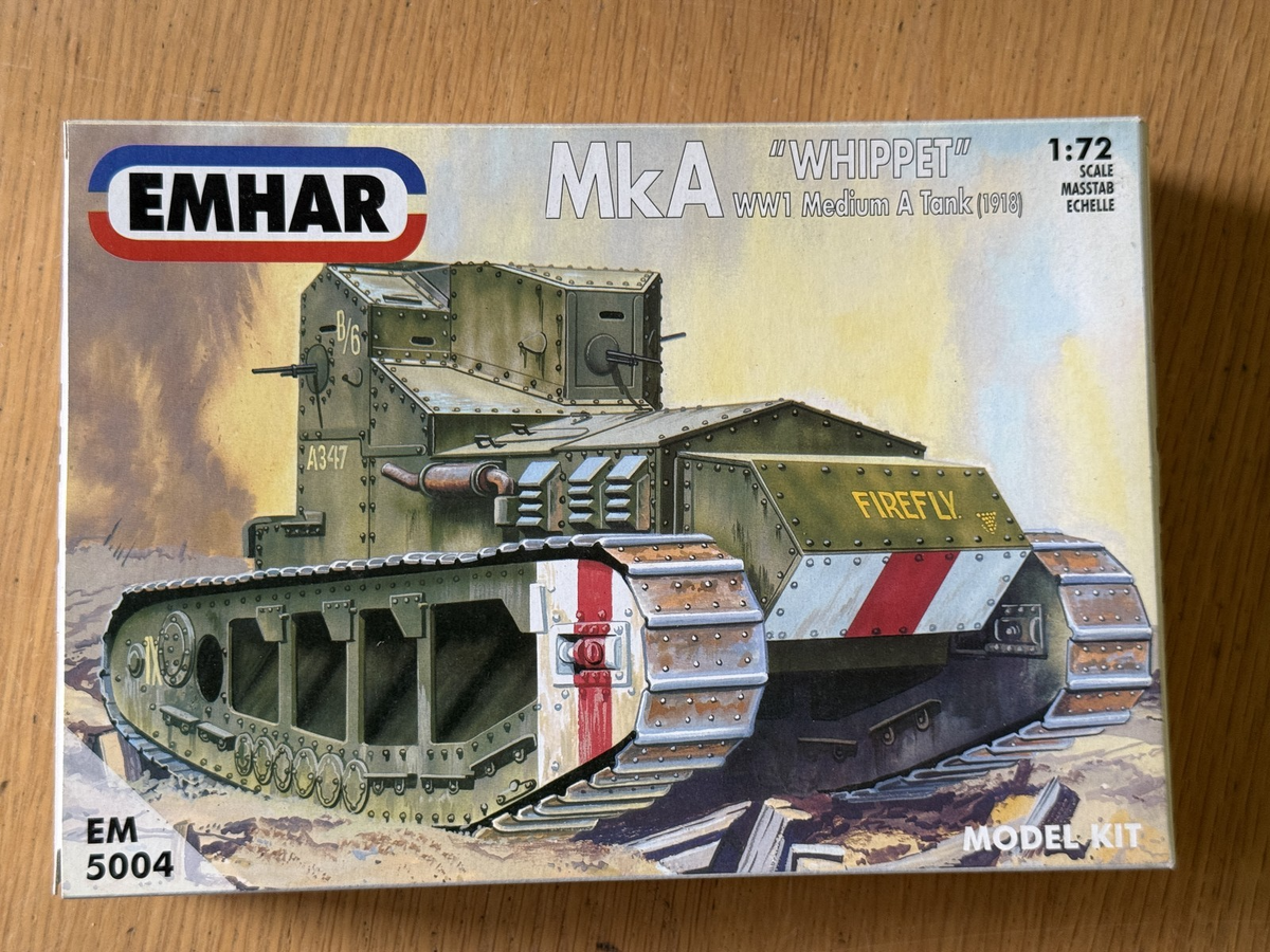 Emhar 1:72 Scale Plastic Model Kit 5002 - MK A 'Whippet' WW1 Medium A Tank 1918