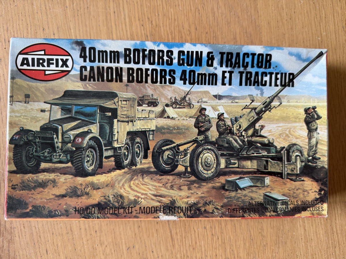 Airfix HO/OO Plastic Model Kit -m 40mm Bofors Gun & Tractor
