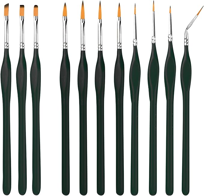 11-Piece Precision Paintbrush Set – Ideal for Model Makers & Hobbyists