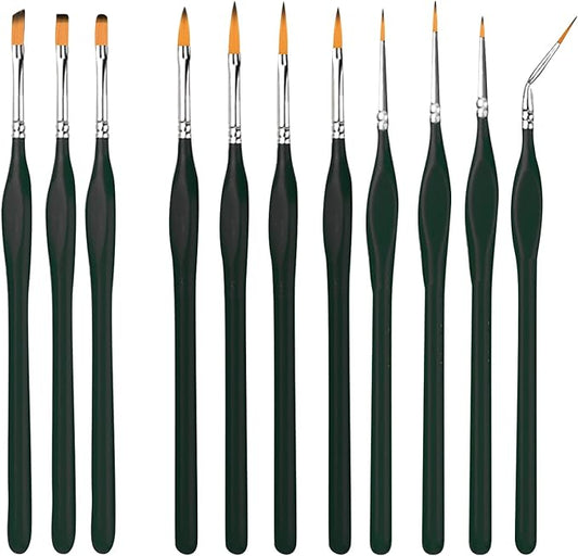 11-Piece Precision Paintbrush Set – Ideal for Model Makers & Hobbyists