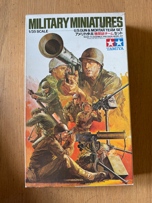 Tamiya 1:35 Plastic Model Kit - Military Miniatures U.S. Gun & Mortar Team Set