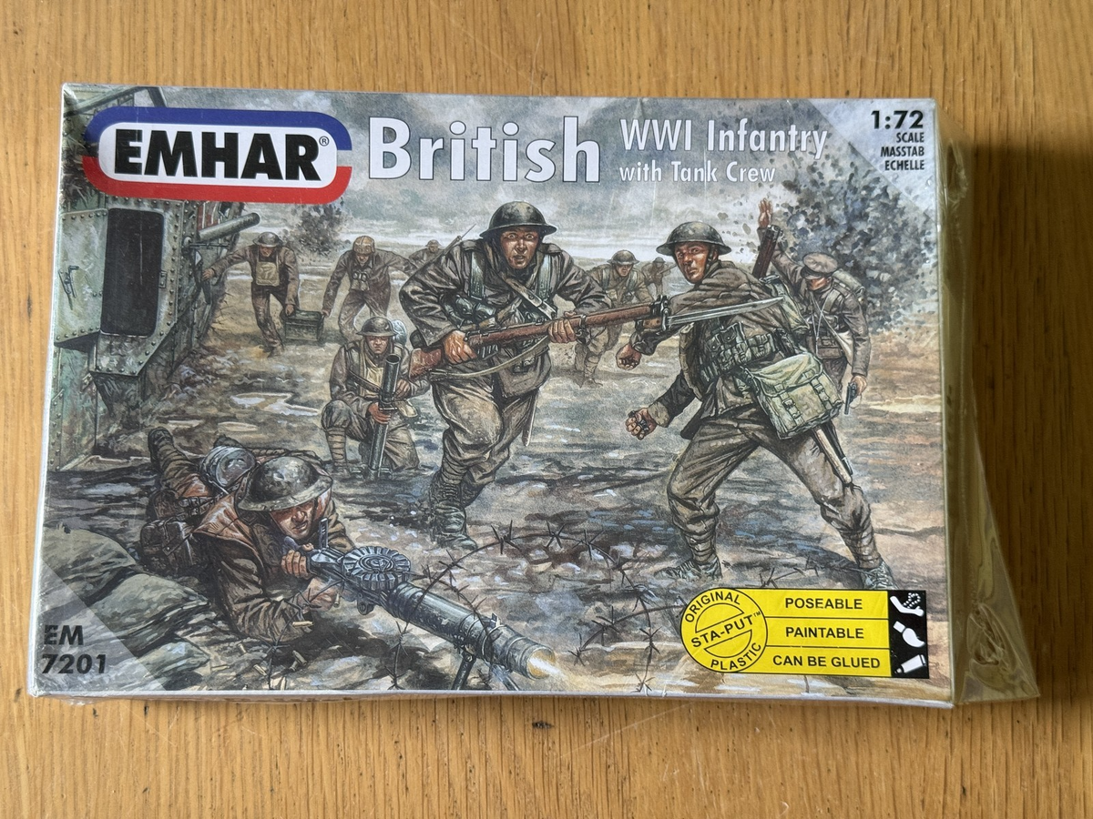 Emhar 1:72 Plastic Model Kit 7201: British WW1 Infantry with Tank Crew
