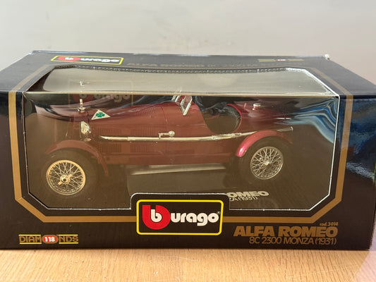 Bburago 1:18 Diecast Model 3014 - Alfa Romeo 8C 2300 Monza 1931 - Mint Condition