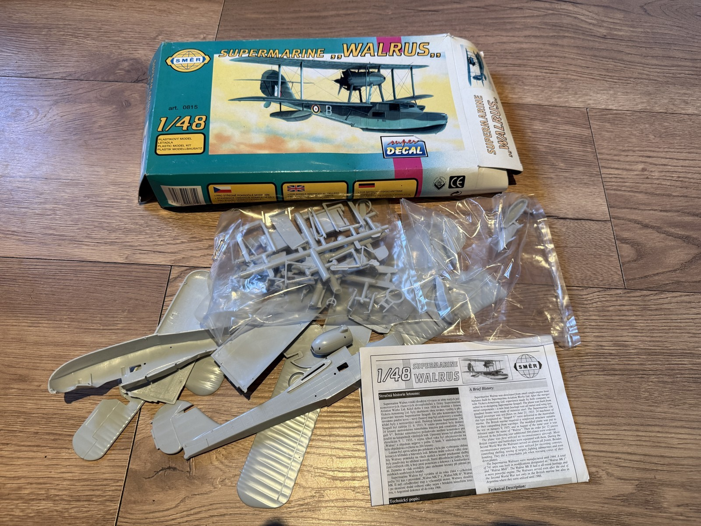 SMER 1:48 Plastic Model Kit - Super Marine Walrus box open - may not be complete