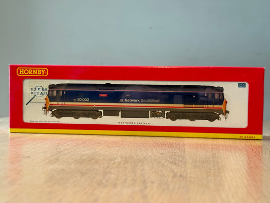 Hornby OO Gauge R2429 Class 50 Diesel Locomotive. NSE 50002. Weathered. BNIB.