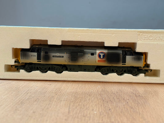 Hornby OO R2409 Class 37 37410 'Aluminium 100' Transrail Livery. Weathered BNIB.