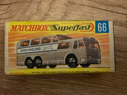 Original Matchbox Superfast No. 66 Greyhound Coach in box