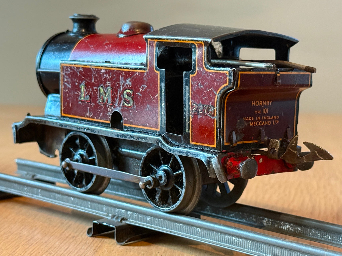 Hornby 0 Gauge Clockwork LMS Engine - Tested and working, no key.