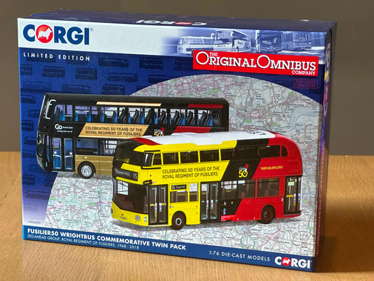 Corgi OO Gauge 1:72 Fusilier50 Wrightbus Commemorative Twin Pack