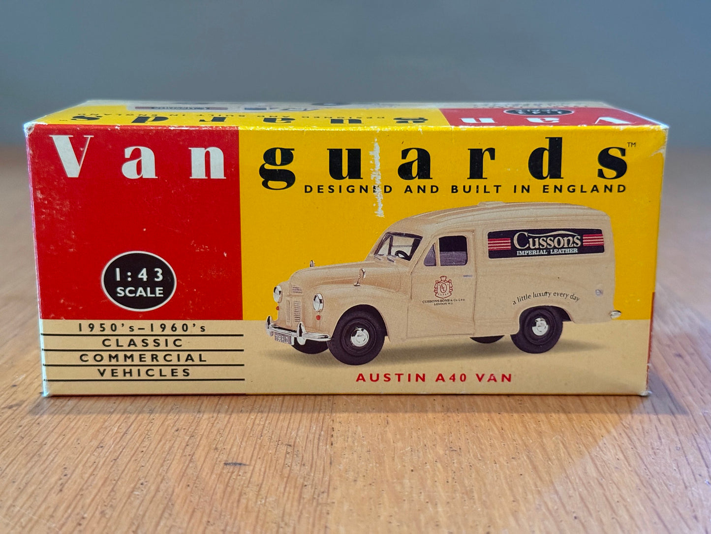 Corgi Vanguards 1:43 Austin A40 Van - Cussons Imperial Leather