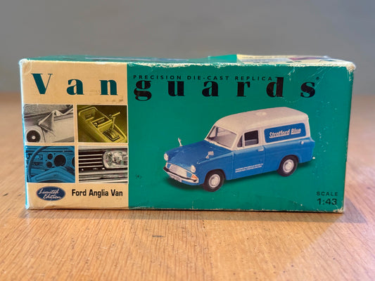 Corgi Vanguards 1:43 Ford Anglia Van - Stratford Blue