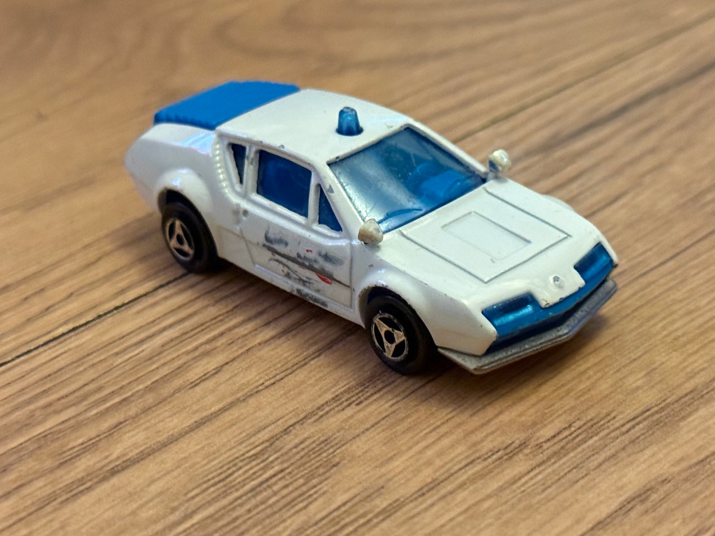 Diecast Majorette No. 219 Alpine A310 - Playworn (Missing SOS Stickers)