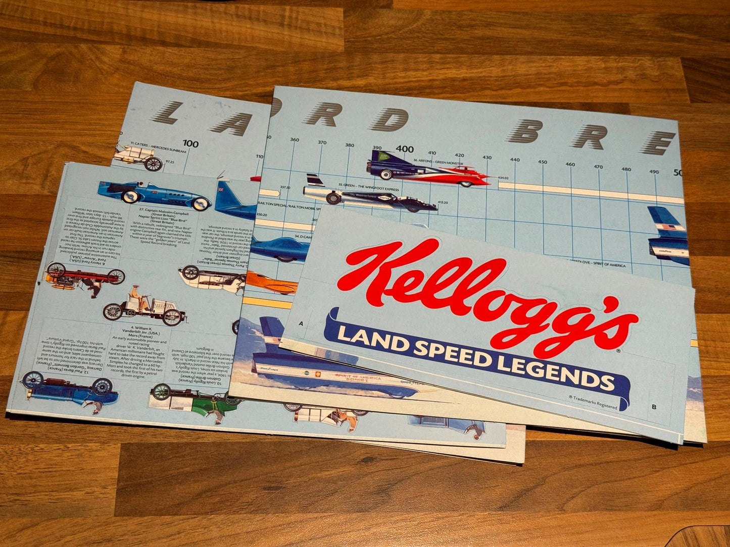 Pair of Kelloggs Land Speed Record Promotional Charts