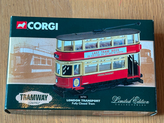 Corgi Tramway Classics 1:76 36704 London Transport Fully Closed Tram