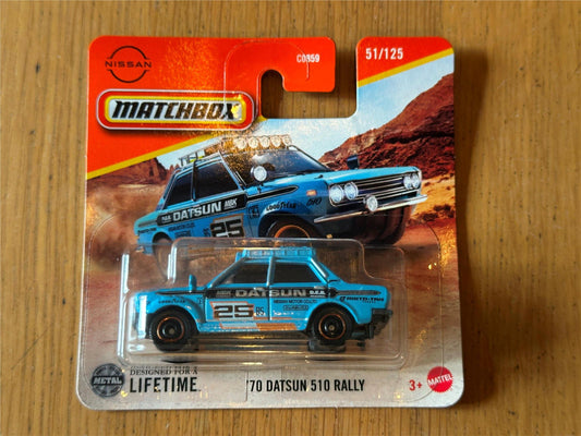 NEW Matchbox Diecast Model C)859 51/125 - 1970 Datsun 510 Rally