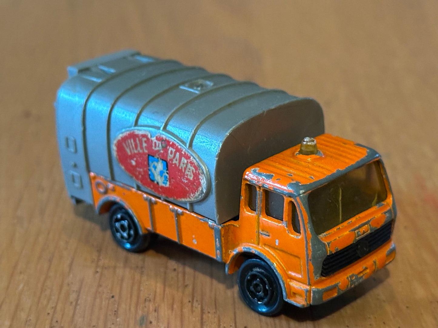 1980s Diecast Majorette Mercedes Garbage Truck - Ville de Paris. No 218. No Box.