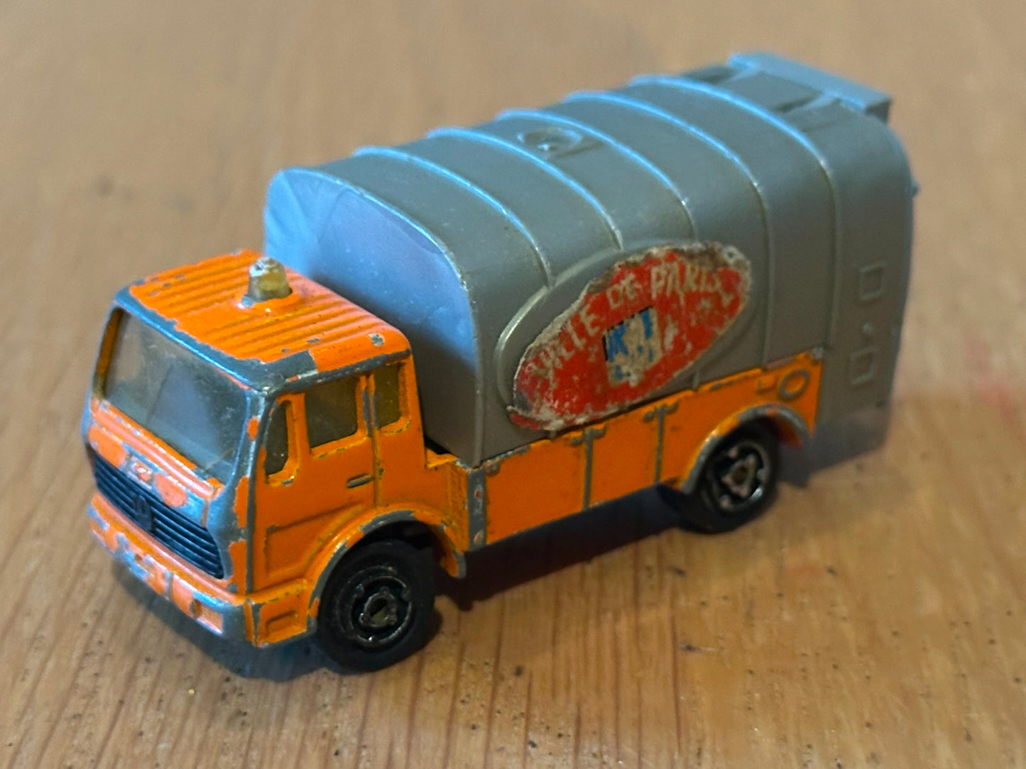 1980s Diecast Majorette Mercedes Garbage Truck - Ville de Paris. No 218. No Box.