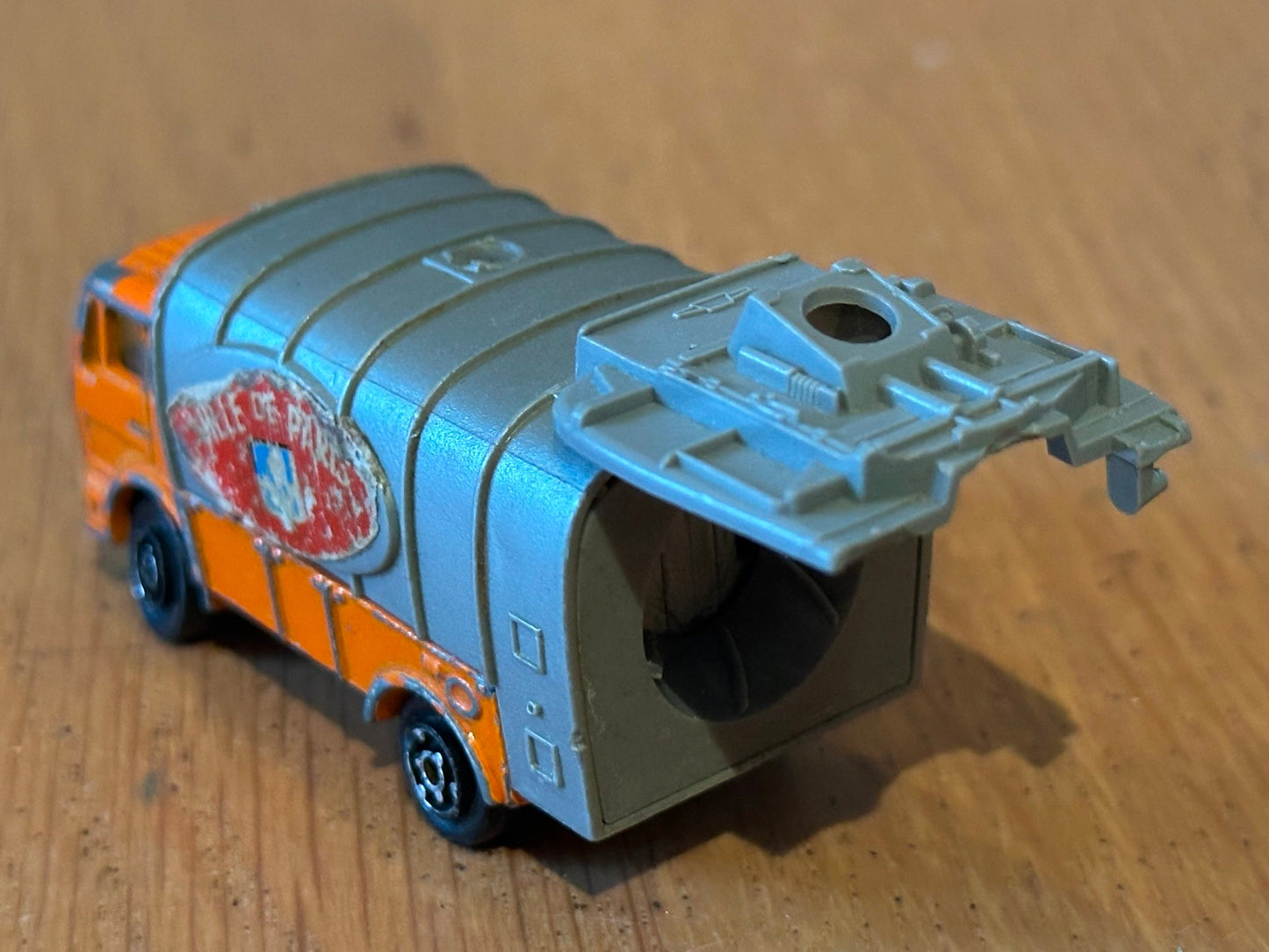1980s Diecast Majorette Mercedes Garbage Truck - Ville de Paris. No 218. No Box.