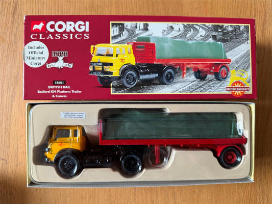 Corgi Classics 18601 - 1:50 Bedford KM Platform Trailer & Canvas - BNIB