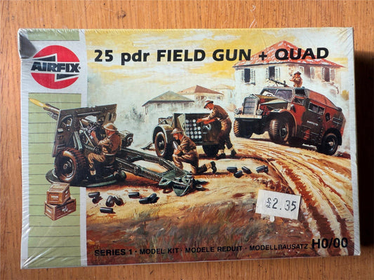 New Airfix 25 pdr Field Gun and Quad - OO/HO Plastic Model Kit (never opened)