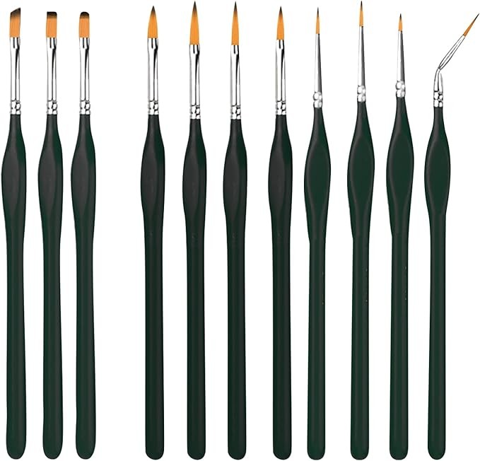 11-Piece Precision Paintbrush Set – Ideal for Model Makers & Hobbyists