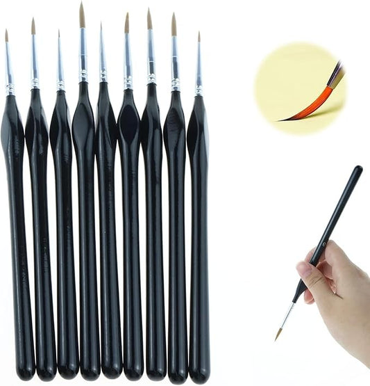 9-Piece Precision Paintbrush Set – Ideal for Model Makers & Hobbyists