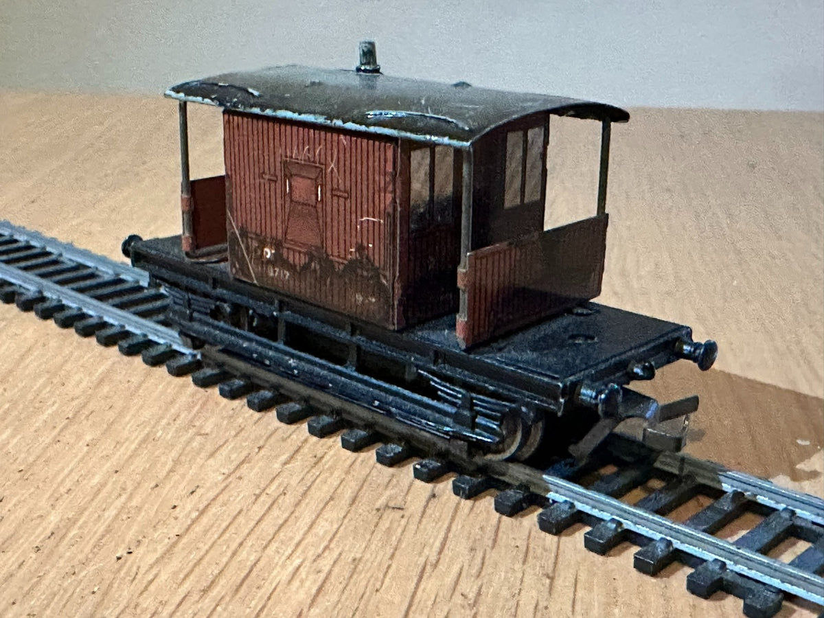 Hornby Dublo OO Gauge Tin Plate Brake Van 32045 - playworn and painted 'Euston'