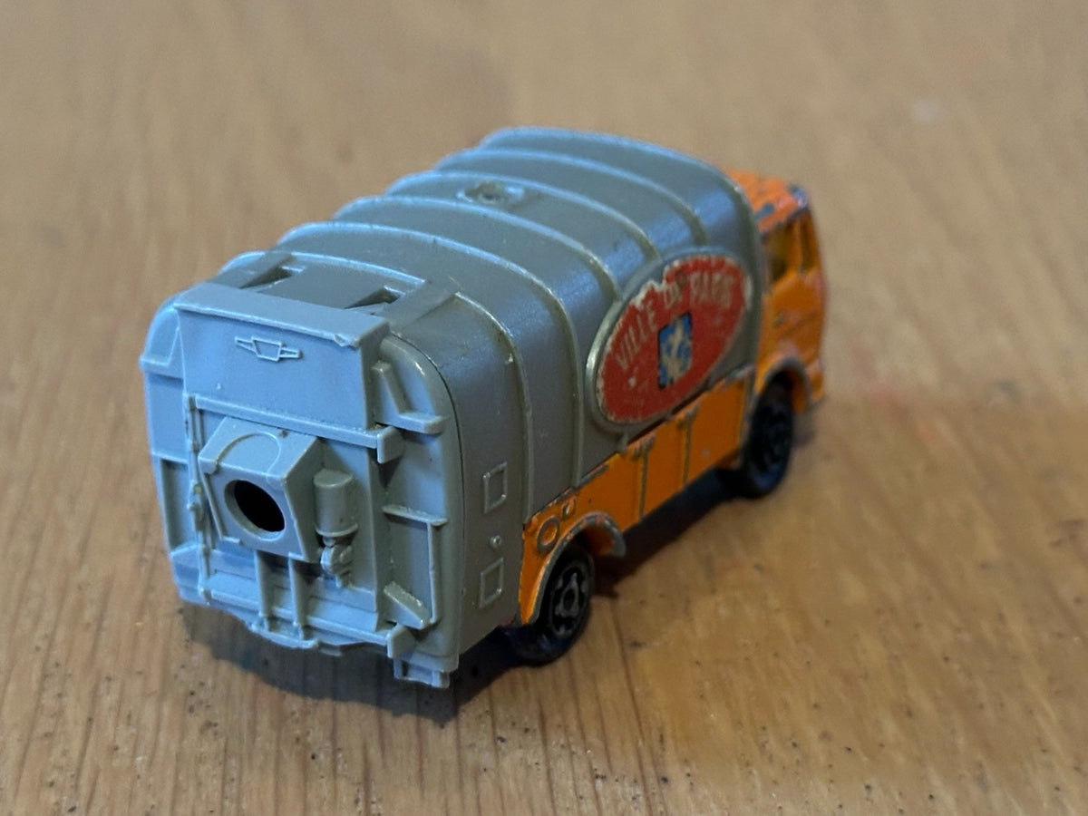 1980s Diecast Majorette Mercedes Garbage Truck - Ville de Paris. No 218. No Box.