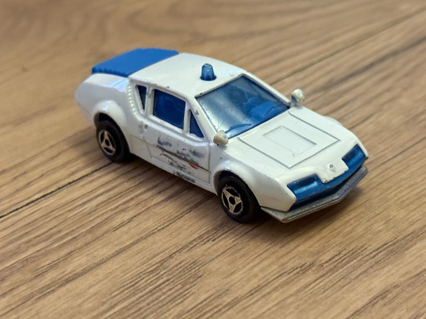 Diecast Majorette No. 219 Alpine A310 - Playworn (Missing SOS Stickers)