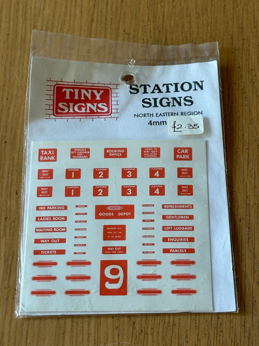 Tiny Signs OO Gauge North Eastern Region Station Signs