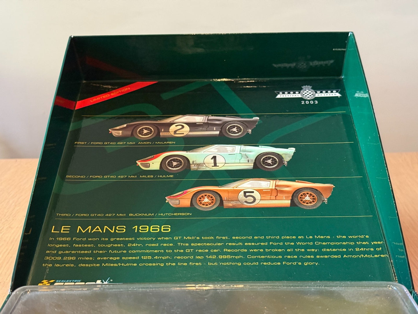 Scalexctric C2529A Goodwood Festival Of Speed 2003 Le Mans Box Set 1966 Ltd ed.