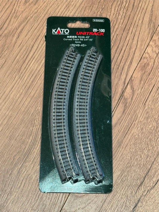 Kato Unitrack 20-100 Curved Track R249-45 R9 - N Gauge