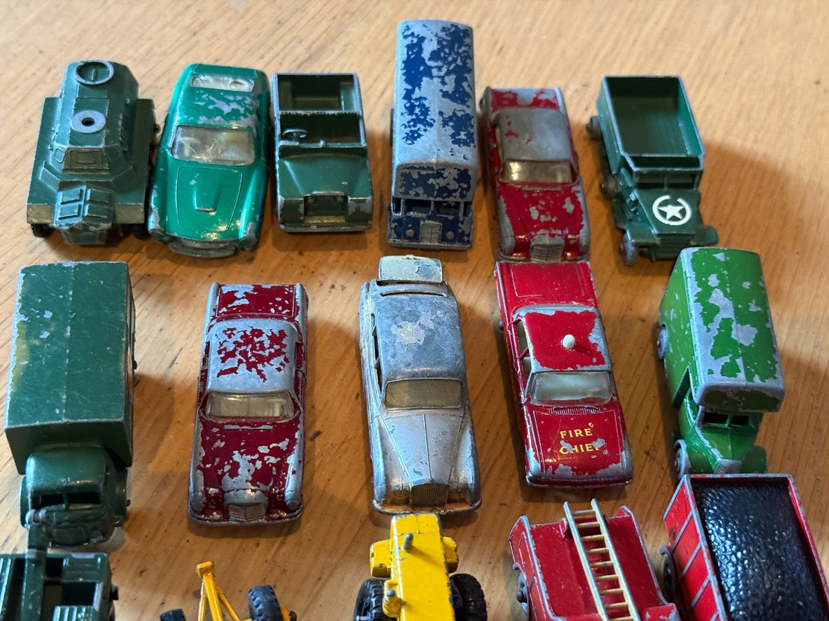 Lot of 16 Playworn vintage diecast cars