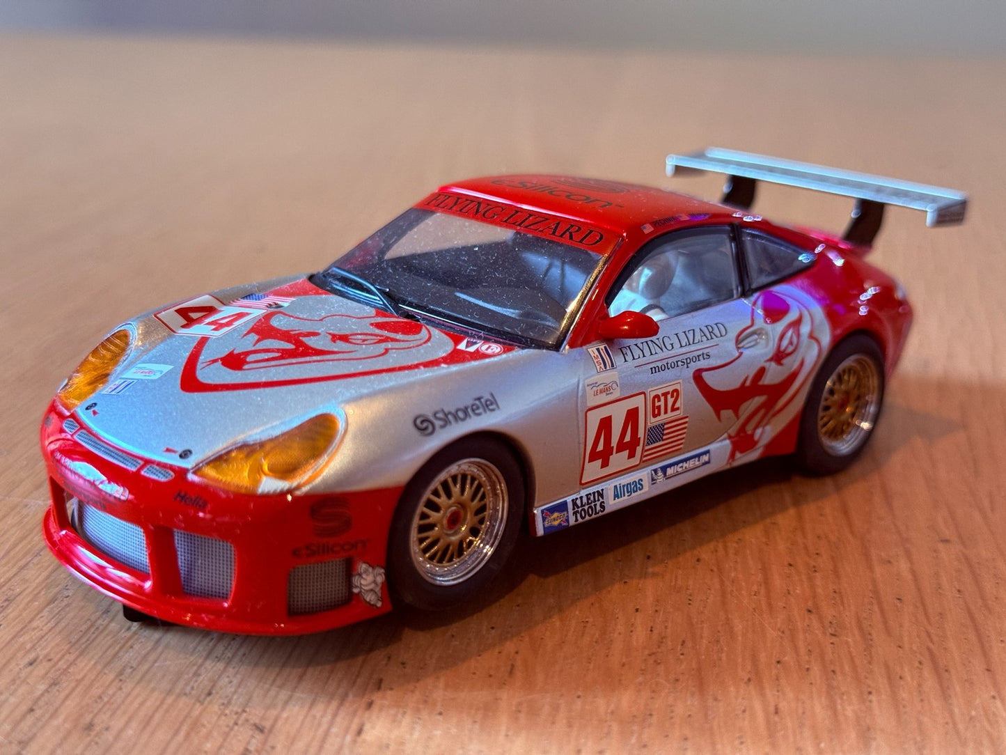 Scalextric 1/32 Slot Car - C2731 Porsche 911 GT3R Flying Lizard No. 44