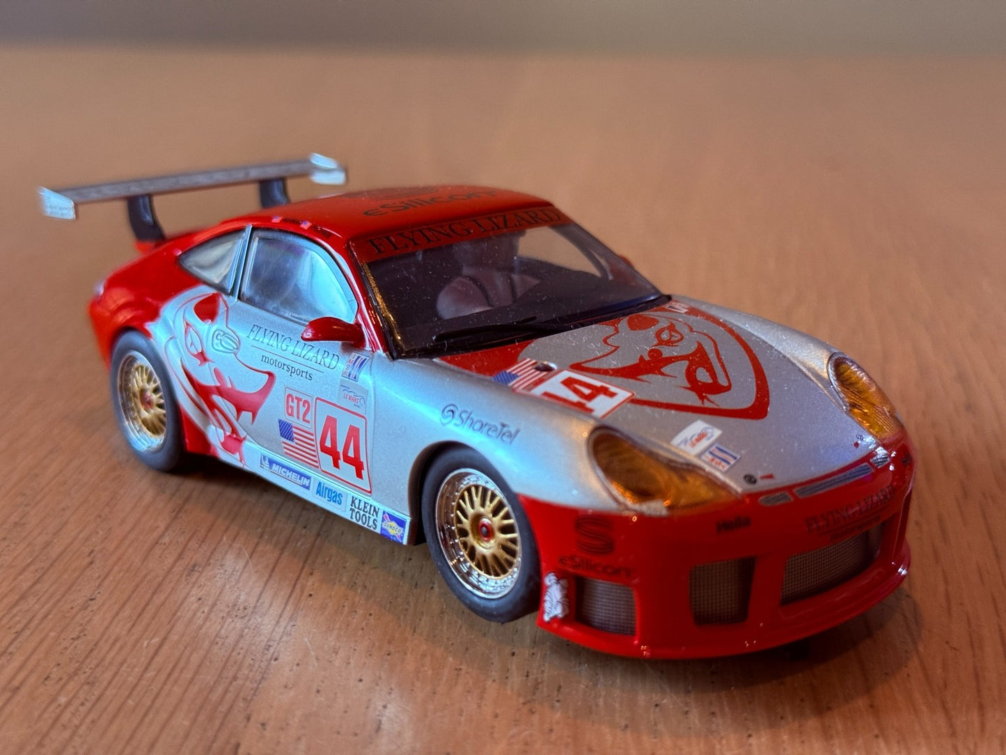 Scalextric 1/32 Slot Car - C2731 Porsche 911 GT3R Flying Lizard No. 44